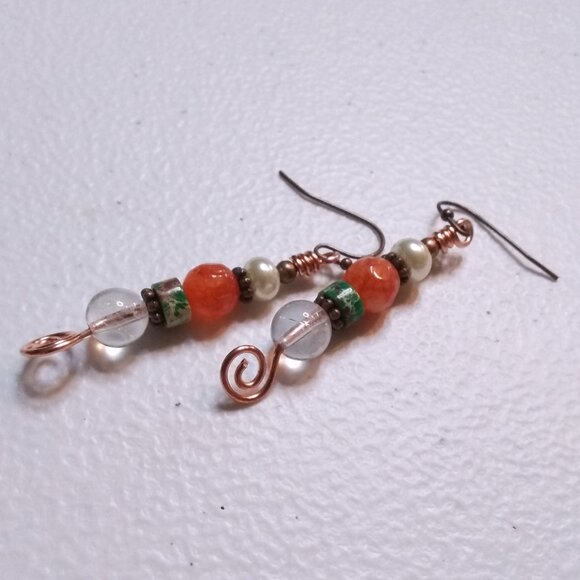 Handmade: Stack Earrings! Beaded Semi-Precious Stones ~ Each Pair is different! - Picture 4 of 8